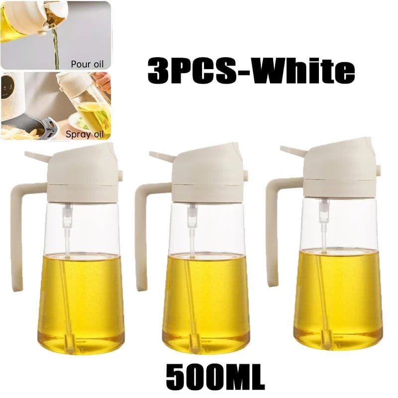 image-200/300/500ml Oil Spray Bottle BBQ Cooking Olive Oil Sprayer Plastic Baking Oil Spray Empty Bottle Vinegar Bottle Or Oil brush