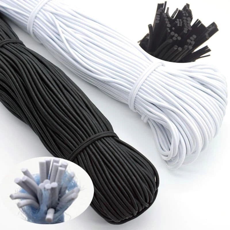 image-1/2/3/4/5mm High-Quality Round Elastic Band Cord Elastic Rubber white black Stretch rubber For Sewing Garment DIY Accessories