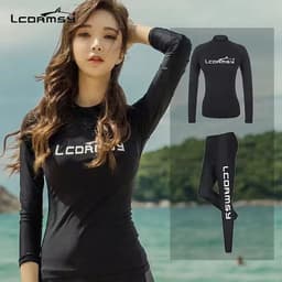 image-Long-sleeved Split Snorkeling Wetsuits Quick dry Surfing Suit Sun-proof Beach Swimwear With Trousers
