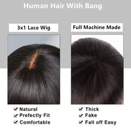 image-Body Wave human hair wigs With Bangs Full Machine Made Wig Cheap Brazilian Hair Wigs Short Bob 3x1 HD Lace Wigs for Women Choice