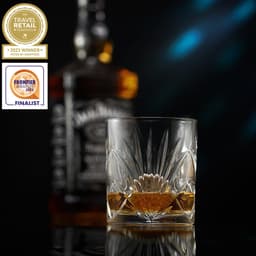 image-Whiskey Chilling Stones Gift Set With 2 Palm Crystal Glasses