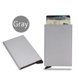 image-Rfid Smart Wallet Card Holder Metal Thin Slim Men Women Wallets Pop Up Minimalist Wallet Small Black Purse Vallet Walets for Men