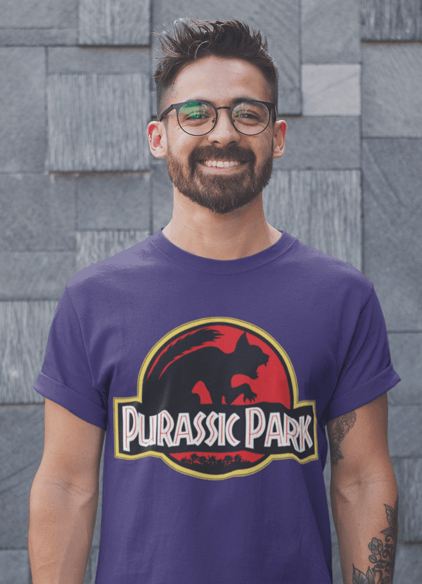 image-Purassic Park Shirt Cat Lover Funny Kitty Kitten Parody Dino Tshirt