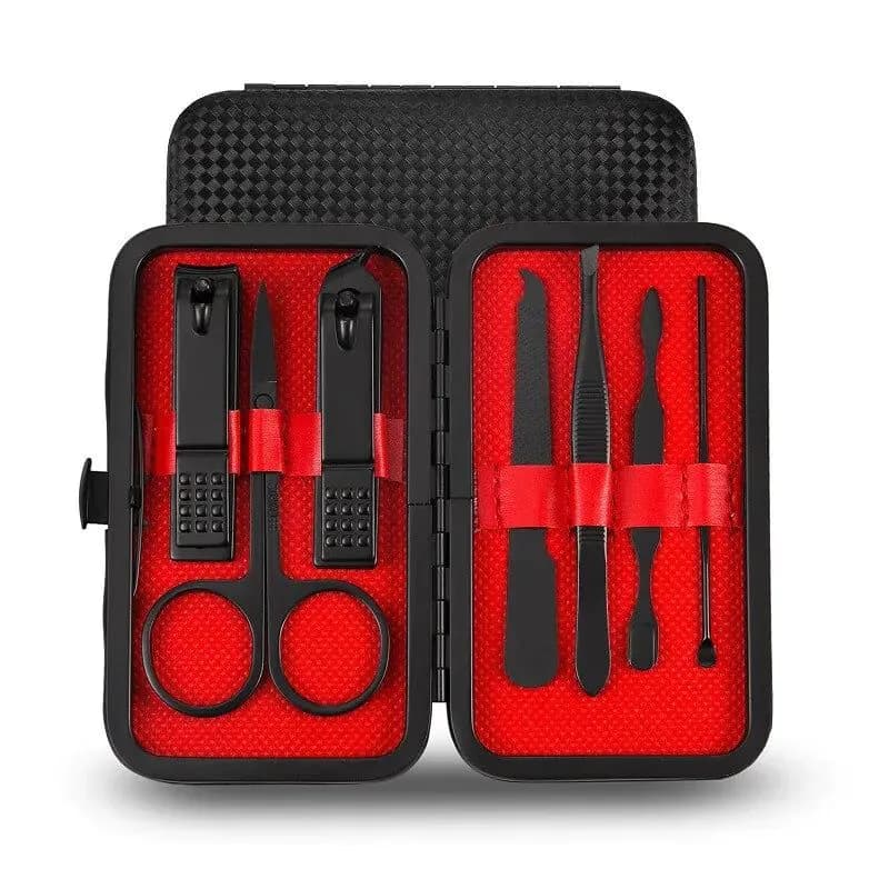 image-7/10/12/18/20/24PCS Set Professional Manicure Set Kits Stainless Steel Fingernail Toenail Clippers Set with Leather Portable