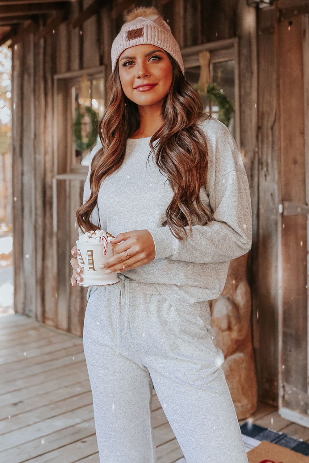 image-Long Sleeve Pullover and Jogger Pants Lounge Set