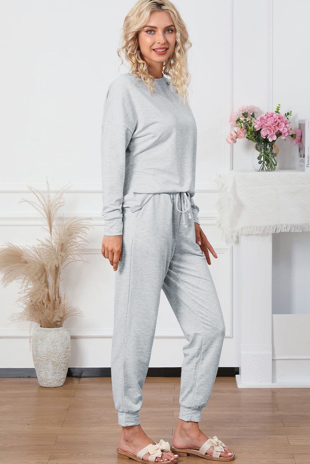 image-Long Sleeve Pullover and Jogger Pants Lounge Set