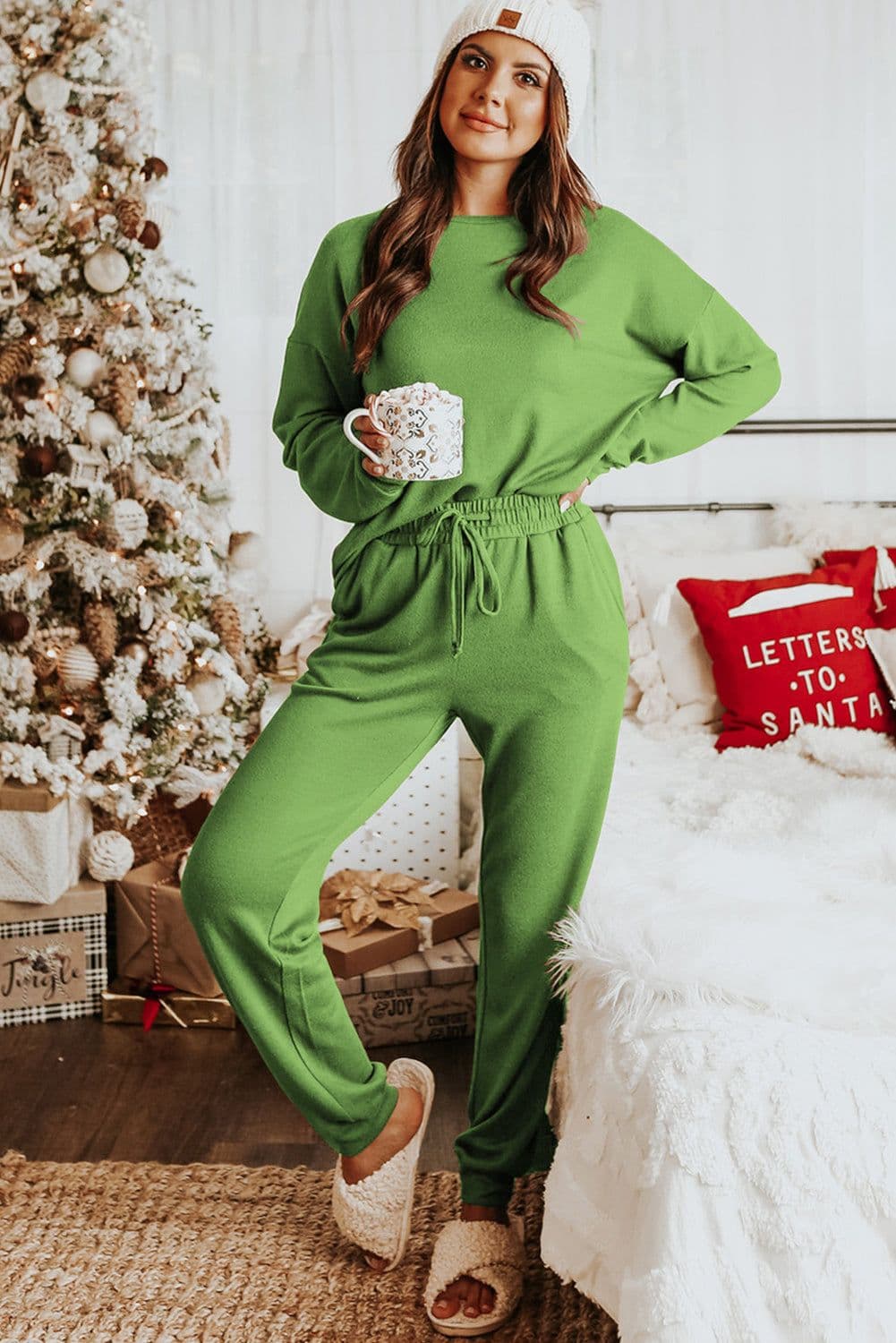 image-Long Sleeve Pullover and Jogger Pants Lounge Set