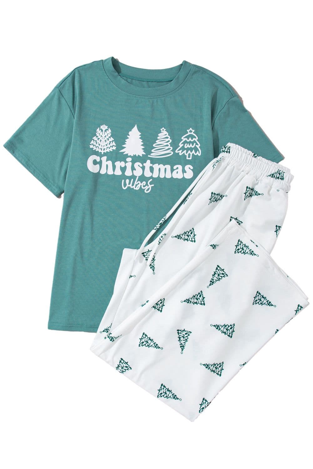 image-Skobeloff Christmas Tree Print Tee and Pants Lounge Set