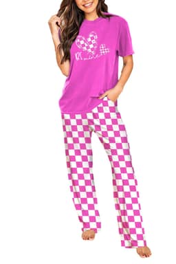 image-Skobeloff Christmas Tree Print Tee and Pants Lounge Set