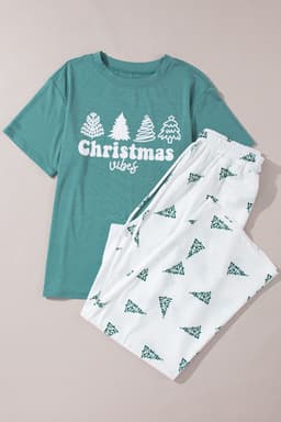 image-Skobeloff Christmas Tree Print Tee and Pants Lounge Set