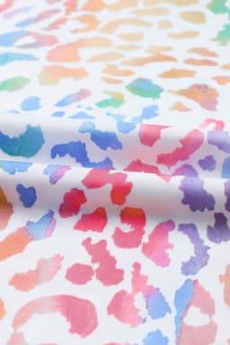 image-Colorful Leopard V Neck Short Sleeve Top