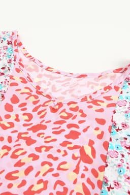 image-Multicolor Animal Floral Mix Print Cape Top