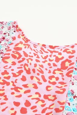 image-Multicolor Animal Floral Mix Print Cape Top