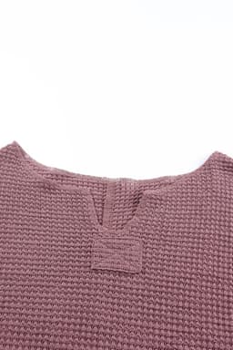 image-purple Waffle Knit Loose Long Sleeve Top