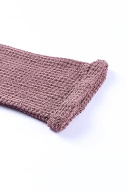 image-purple Waffle Knit Loose Long Sleeve Top