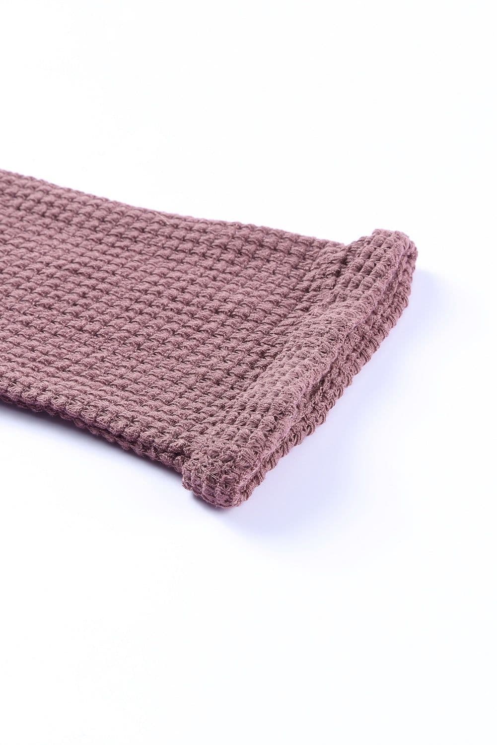 image-purple Waffle Knit Loose Long Sleeve Top