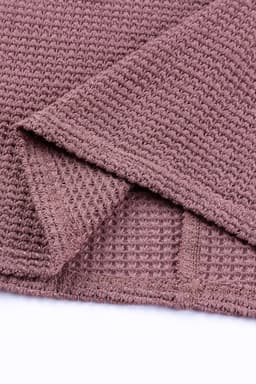 image-purple Waffle Knit Loose Long Sleeve Top