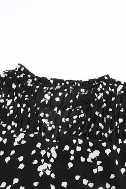 image-Pink Split Neck Fall Printed Crinkled Blouse