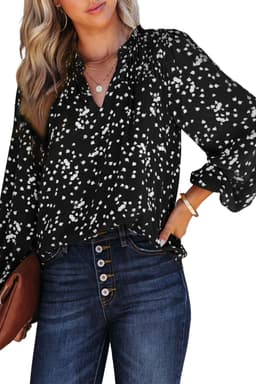 image-Pink Split Neck Fall Printed Crinkled Blouse