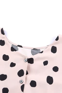 image-Pink Button Frill Cuffs Oversize Puff Sleeve Blouse
