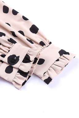 image-Pink Button Frill Cuffs Oversize Puff Sleeve Blouse