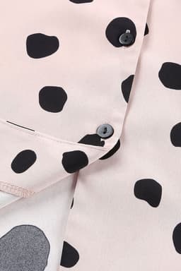 image-Pink Button Frill Cuffs Oversize Puff Sleeve Blouse