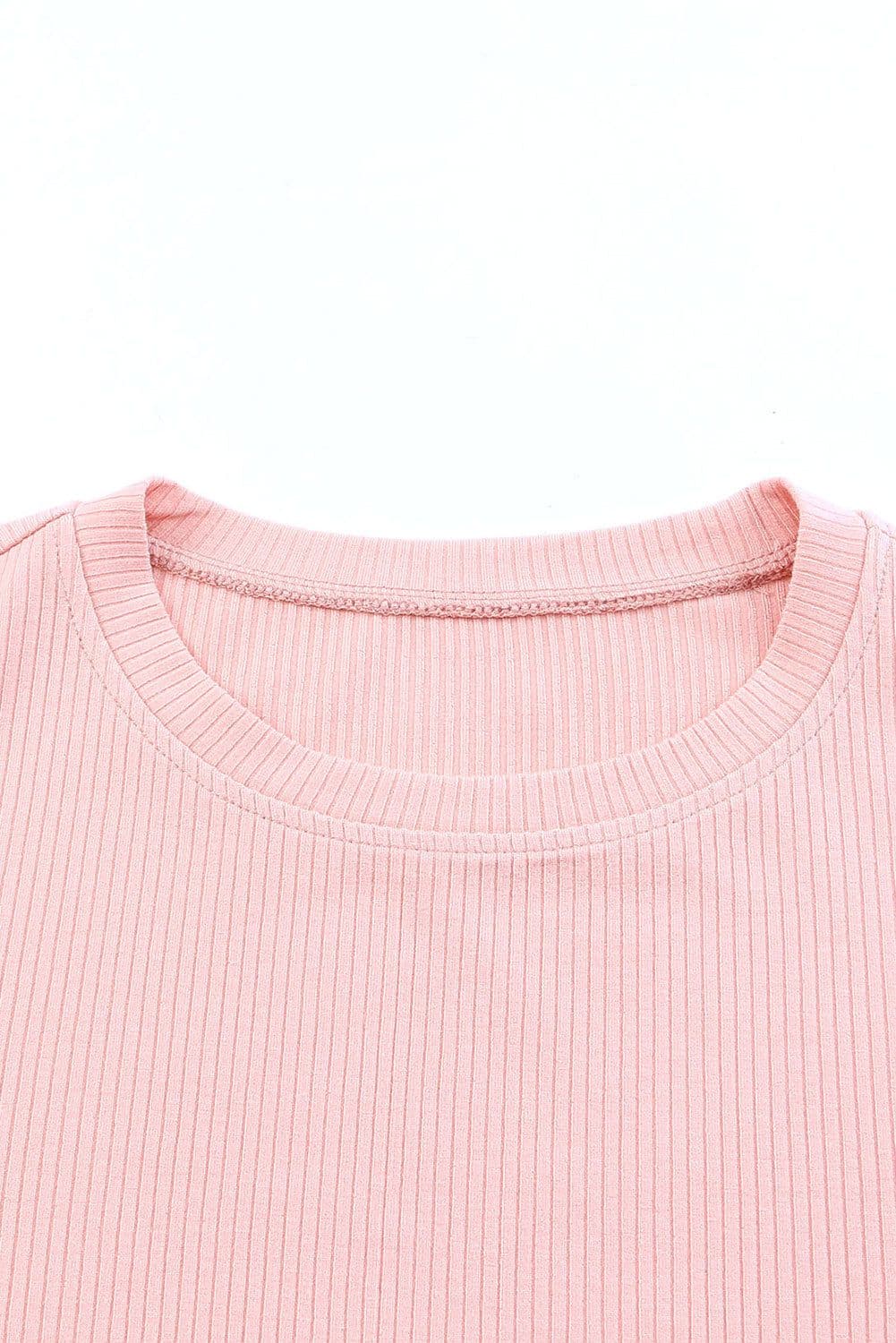image-Black Dotty Mesh Ruffle Sleeve Ribbed Knit Top