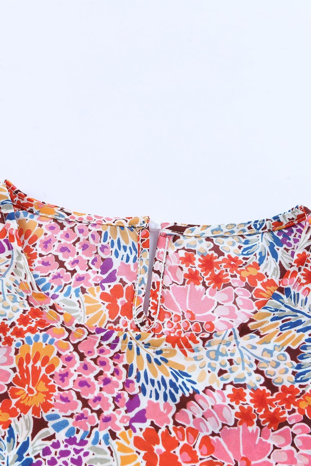 image-Multicolor Mix Floral Pattern Bubble Sleeve Blouse