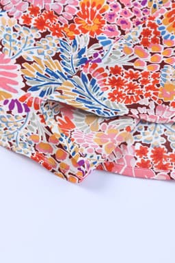 image-Multicolor Mix Floral Pattern Bubble Sleeve Blouse