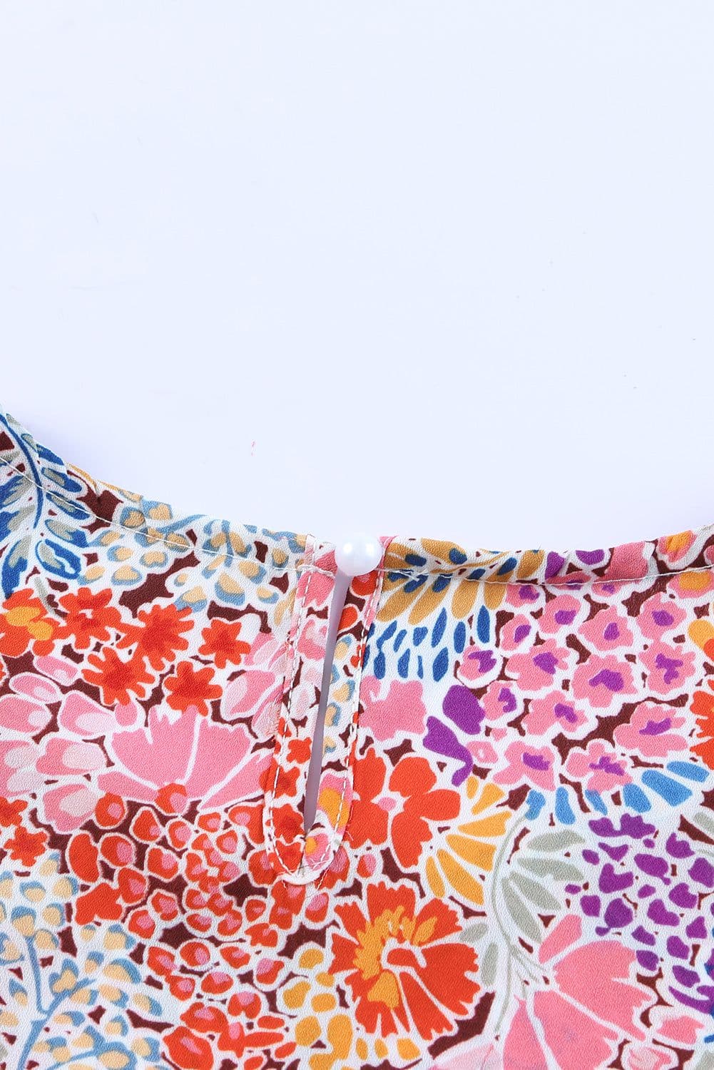 image-Multicolor Mix Floral Pattern Bubble Sleeve Blouse