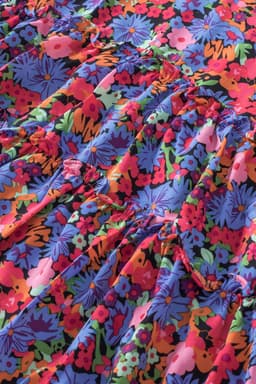 image-Multicolor Floral Print Ruffle Tiered Short Sleeve Babydoll Top