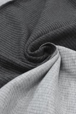image-Brown Expose Seam Color Block Ribbed Knit Top