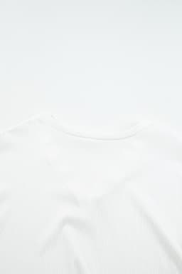 image-Apricot Ribbed Texture Lace Trim V Neck Long Sleeve Top