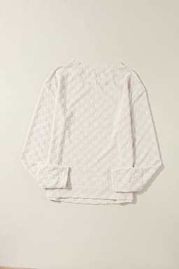 image-Beige Solid Textured Thumbhole Sleeve Top