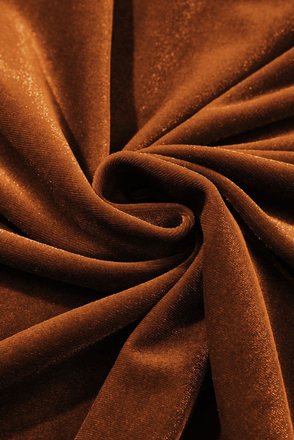 image-Chestnut Frilled Collar Puff Sleeve Velvet Top