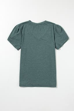 image-Rose Tan Fashion Petal Sleeve V Neck T Shirt