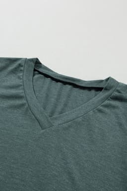 image-Rose Tan Fashion Petal Sleeve V Neck T Shirt