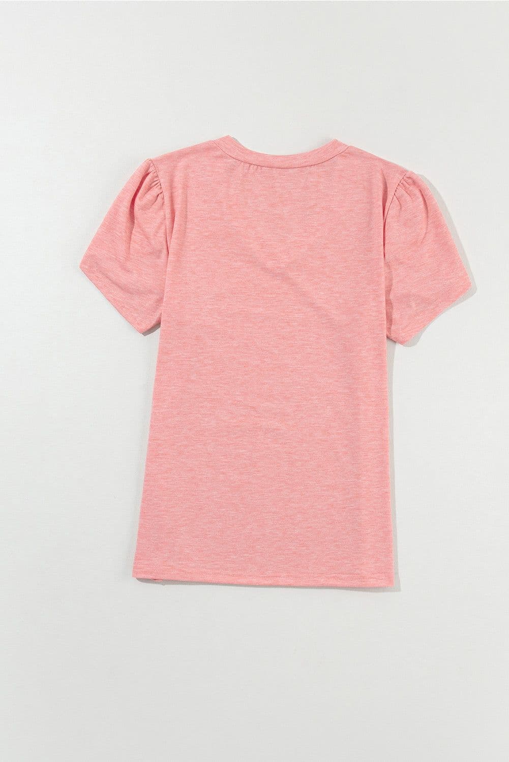 image-Rose Tan Fashion Petal Sleeve V Neck T Shirt