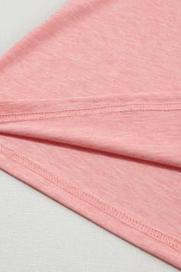 image-Rose Tan Fashion Petal Sleeve V Neck T Shirt