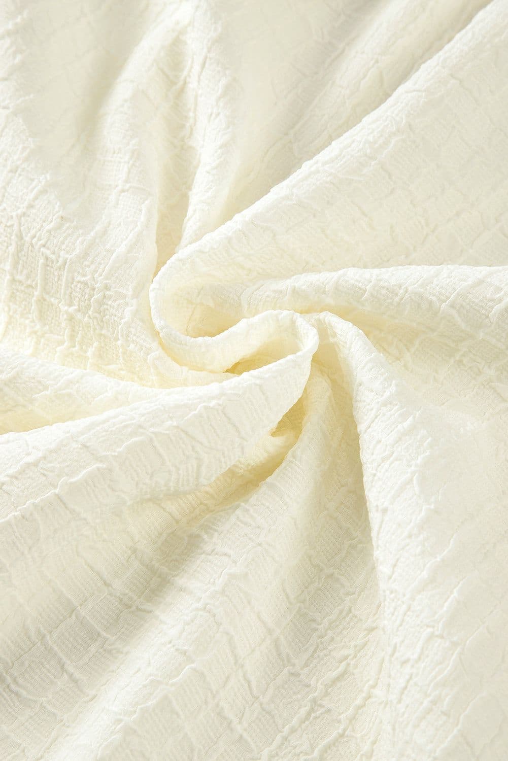 image-Beige Floral Embroidered Ricrac Puff Sleeve Textured Blouse