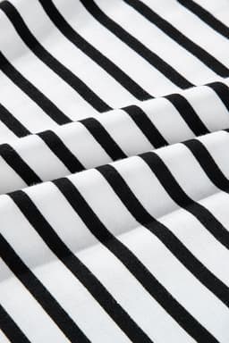 image-White Stripe Butterfly Sleeve V Neck Hollowed Knot Back T Shirt