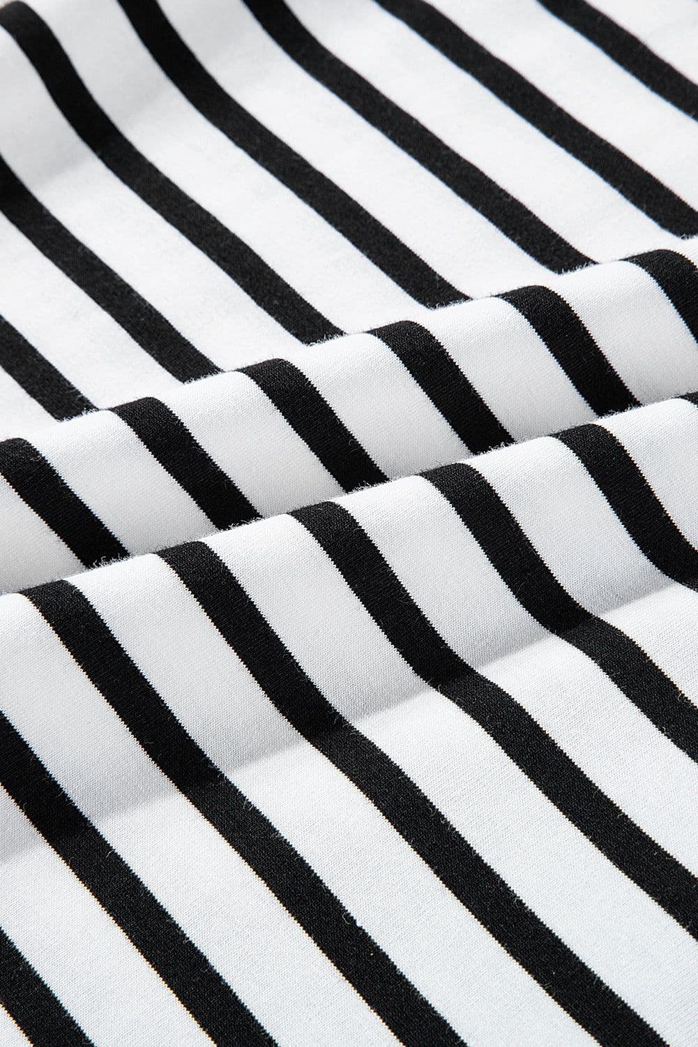 image-White Stripe Butterfly Sleeve V Neck Hollowed Knot Back T Shirt