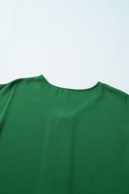 image-Rose Red Contrast Trim Color Block Front Zipped T Shirt