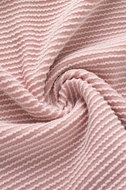 image-Bright Pink Textured Contrast Trim Round Neck T Shirt