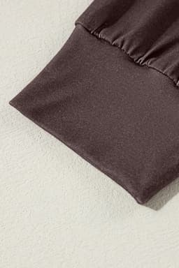 image-Brown Leopard Color Block Crewneck Long Sleeve Top