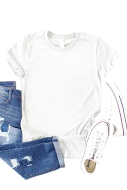 image-White Solid Color Crew Neck Tee