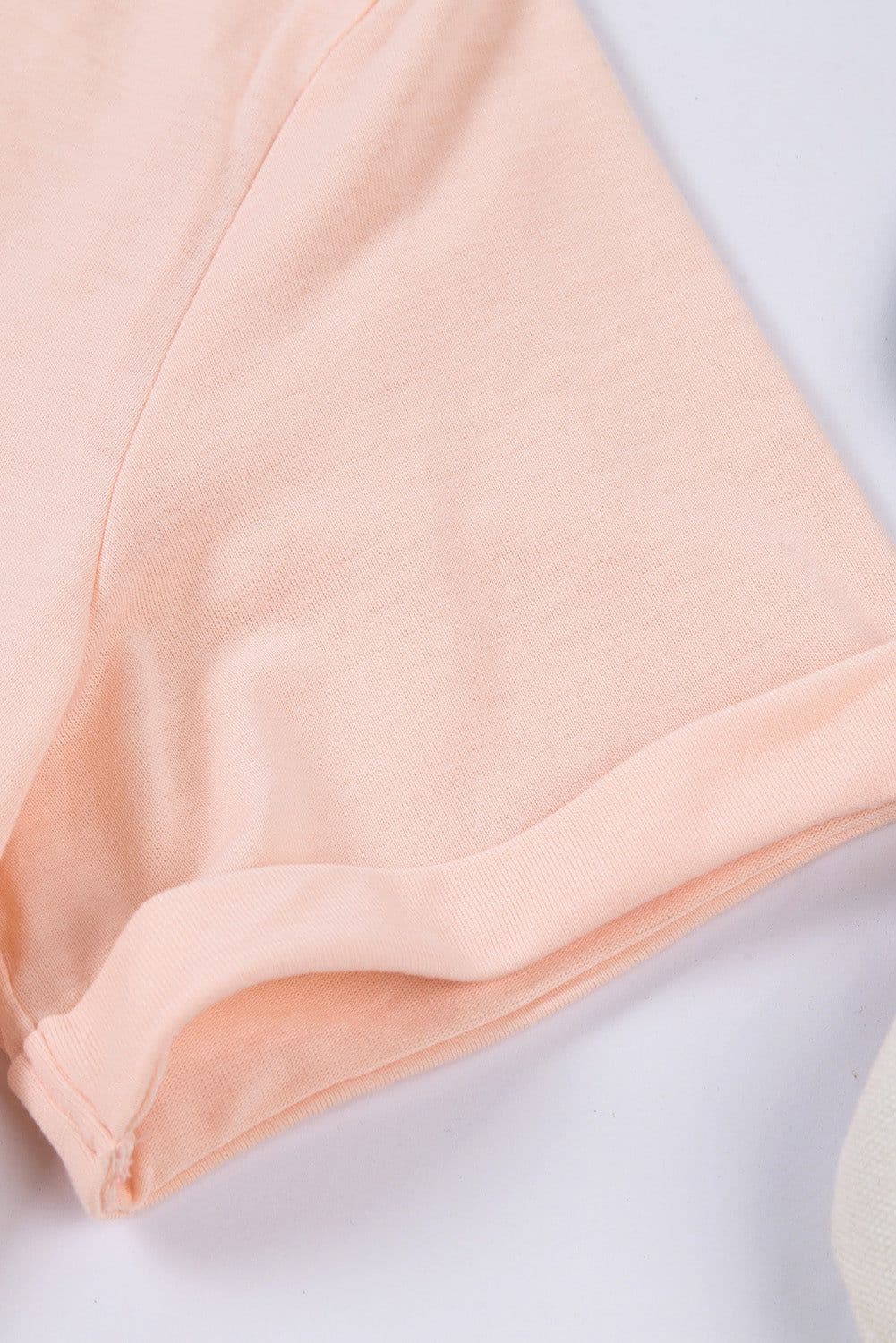 image-White Solid Color Crew Neck Tee