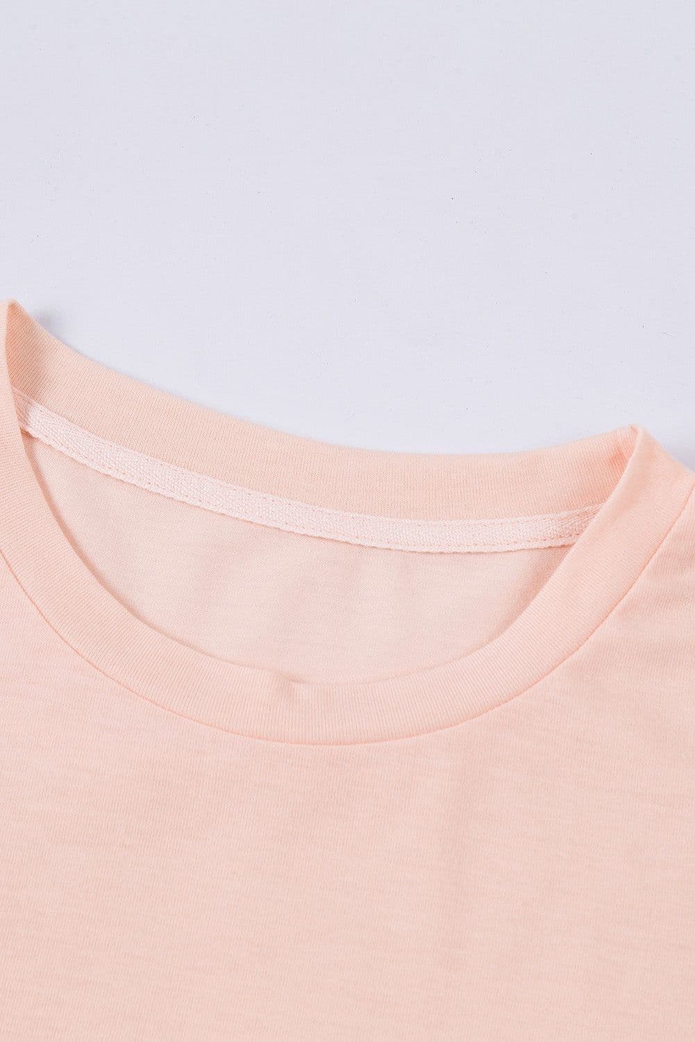 image-White Solid Color Crew Neck Tee