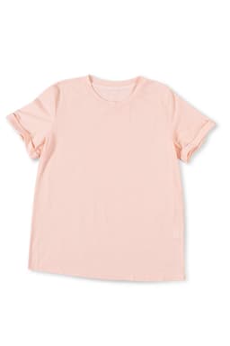 image-White Solid Color Crew Neck Tee
