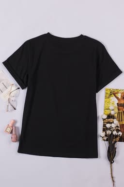 image-White Solid Color Crew Neck Tee